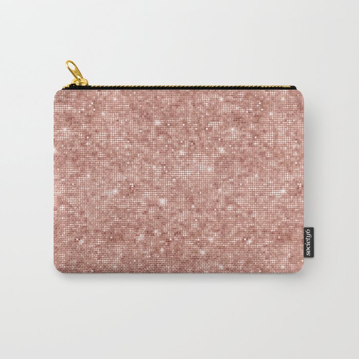 Luxury Rose Gold Sparkly Sequin Pattern Carry-All Pouch