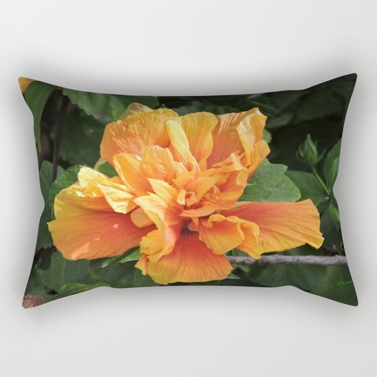 The Golden Double Hibiscus Next Door Rectangular Pillow
