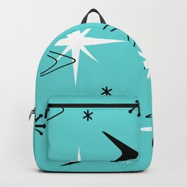 Vintage 1950s Boomerangs and Stars Turquoise Backpack