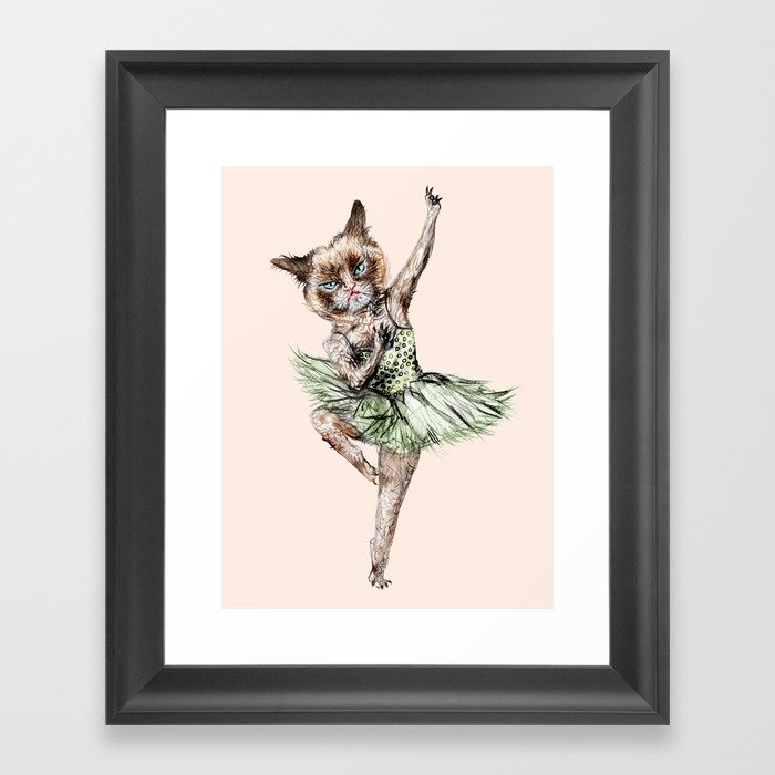 Siamese Ballerina in Cat Ballet Framed Art Print