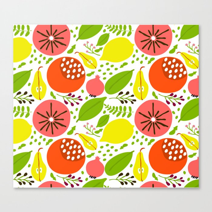 Fruit summer colorful pattern Canvas Print