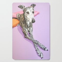Pensive Greyhound Painting, Brindle Greyhound Dog Portrait Cutting Board