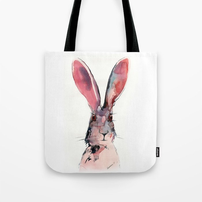 March Hare Watercolor Painting. Tote Bag