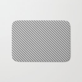 [ Thumbnail: Gray and Light Grey Colored Lined Pattern Bath Mat ]