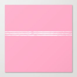 White Stripes on Pink  Canvas Print