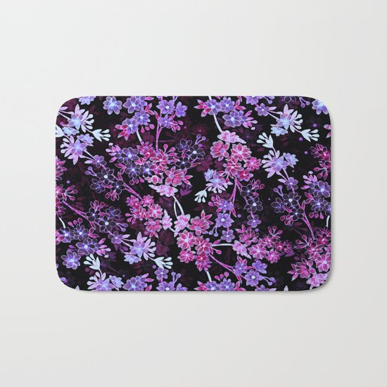 Pink & Purple Floral Pattern Bath Mat