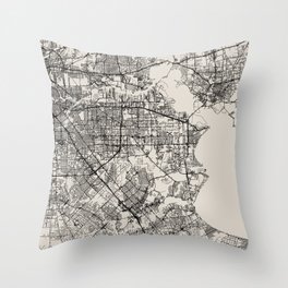 Pasadena, USA - City Map Throw Pillow