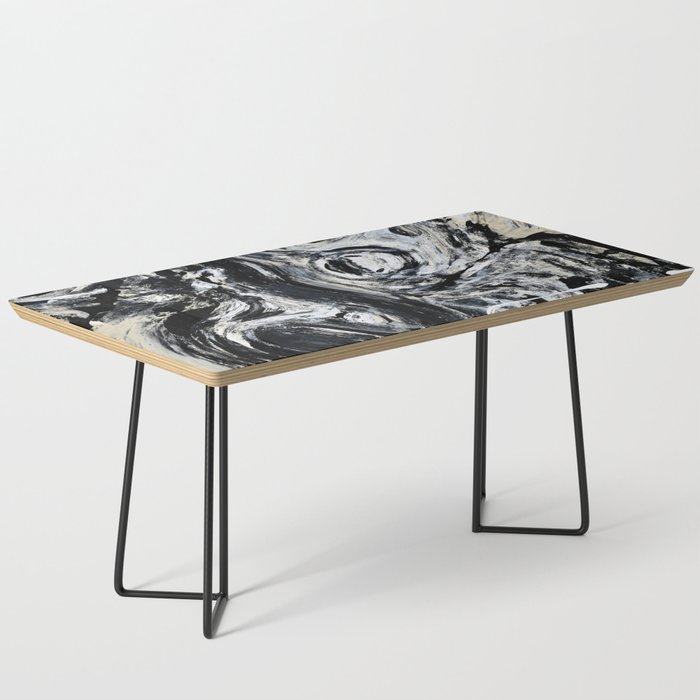 Velocity: A pretty abstract black and white painting by Alyssa Hamilton Art Coffee Table
