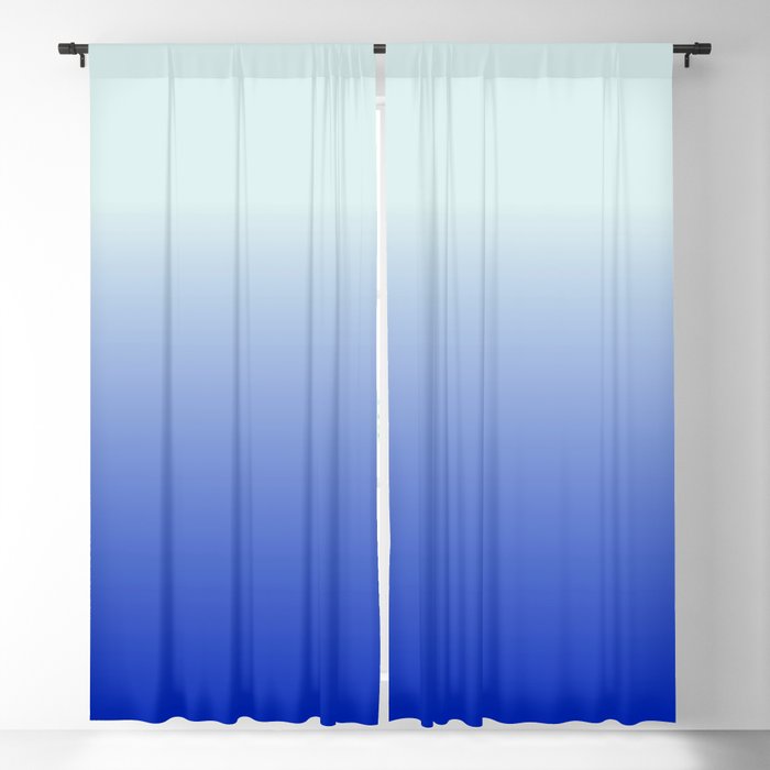 BRIGHT BLUE pastel color ombre pattern  Blackout Curtain