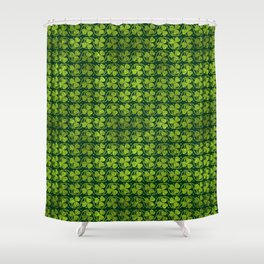 Irish Shamrock -Clover Green Glitter pattern Shower Curtain