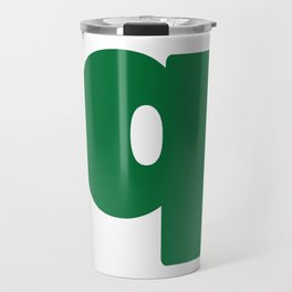 q (Olive & White Letter) Travel Mug