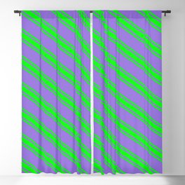 [ Thumbnail: Purple and Lime Colored Lines Pattern Blackout Curtain ]