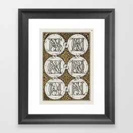 Vintage calligraphic poster Framed Art Print