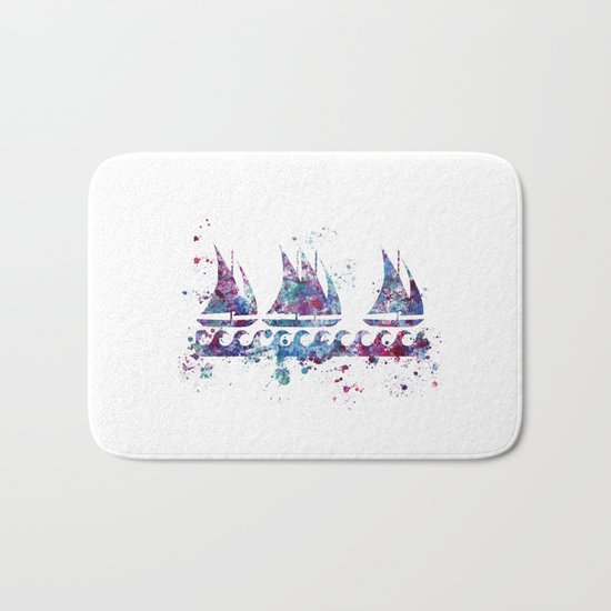 Little boats Bath Mat
