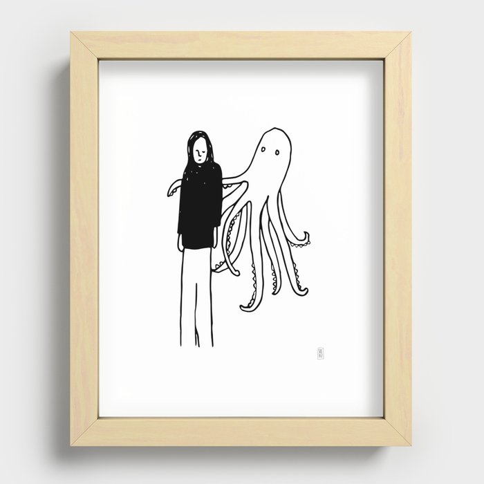 Octopus Hug Recessed Framed Print