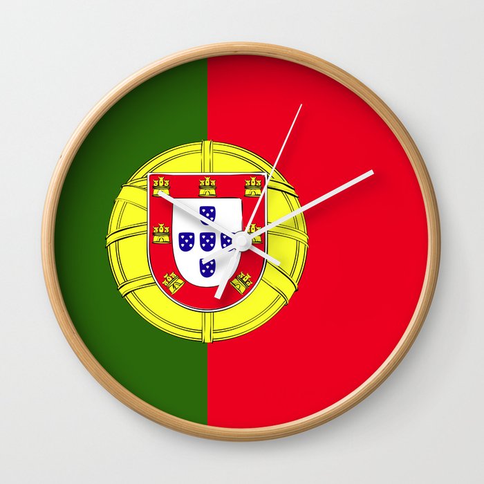 Portugal Flag Emblem Wall Clock By Textures Society6