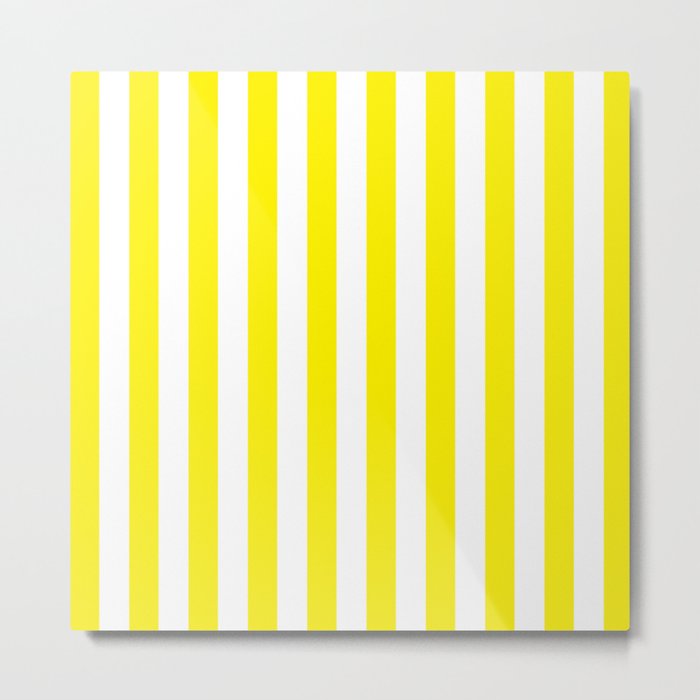 Vertical Yellow Stripes Metal Print