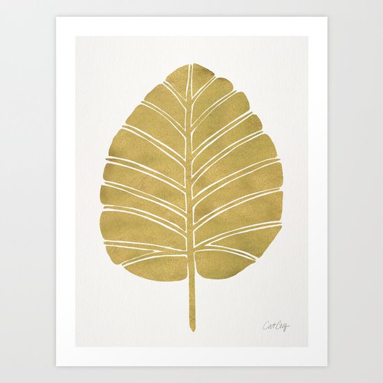 Elephant Ear Alocasia – Gold Palette Art Print
