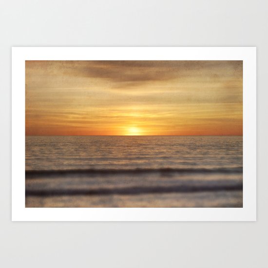 California Sunset Over Ocean Art Print