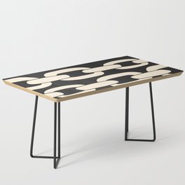 Minimalist Hand Drawn Chain Pattern Sand On Black Coffee Table