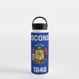 Flag of Wisconsin US Flags State Banner Standard Colors Water Bottle