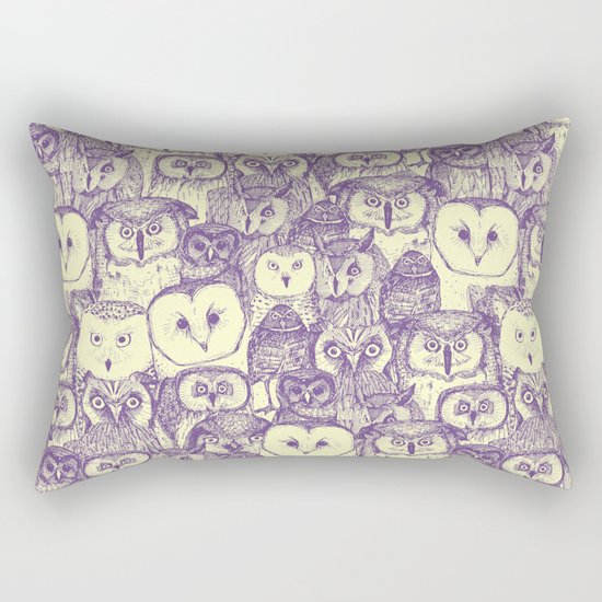 just owls purple cream Rectangular Pillow