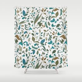 Green leaves pattern Shower Curtain