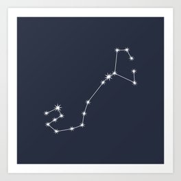 SCORPIO Dark Navy Blue – Zodiac Astrology Star Constellation Art Print