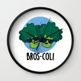Bros-coli Cute Broccoli Veggie Pun Wall Clock | Puncartoon, Humorous, Punart, Drawing, Cuteveggiepun, Broccolipun, Cuterabbitpun, Kidspun, Punnybroccoli, Broccolicartoon 
