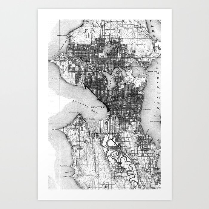 Vintage Map Of Seattle Washington 1908 Bw Art Print By Bravuramedia Society6 Vintage Map Of Seattle Washington 1908 Bw Art Print By Bravuramedia Society6