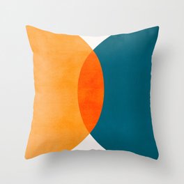 Mid Century Eclipse / Abstract Geometric Throw Pillow