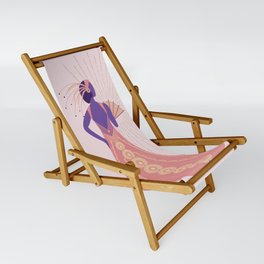 Art Deco sunset peacock dress Sling Chair