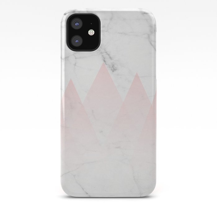 White Marble Background Pink Abstract Triangle Mountains Iphone