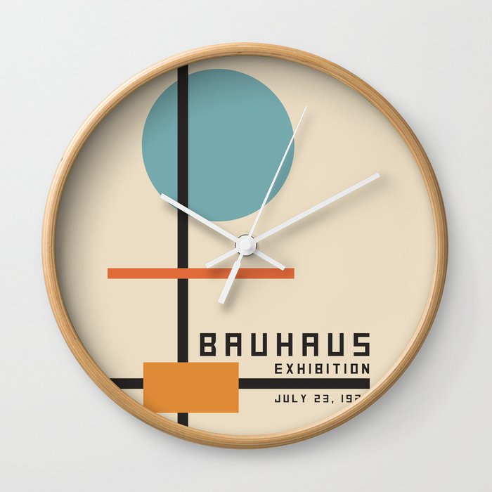 Bauhaus Poster Blue Circle Wall Clock