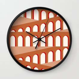 Bauhaus Arch Minimalist Nude Terracotta Warm Color Wall Clock