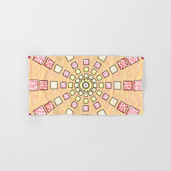 Ethnic wheel in pink Hand & Bath Towel