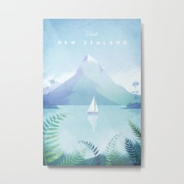 New Zealand Metal Print | Watercolor, Boat, Illustration, Color, Pattern, Vector, Graphicdesign, Graphic Design, Vintage, Travel 