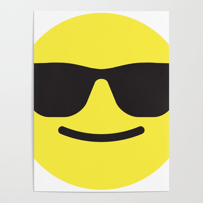 Smiling Sunglasses Face Emoji Poster