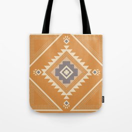 Modern Western Pattern in Butterscotch and Frost Gray Tote Bag