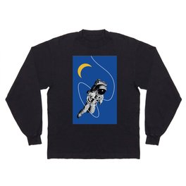 Astronaut Floating in Blue Space Long Sleeve T-shirt