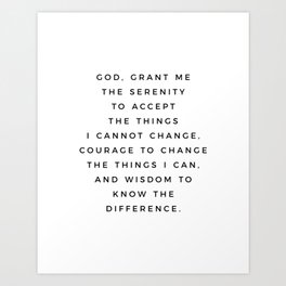 Serenity Prayer Serenity Prayer Wall Art Bible Verse Scripture Christian Inspirational Quote Art Print By Daily Regina Designs Society6