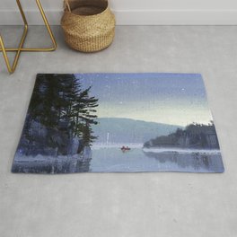 rocky cliff Rug