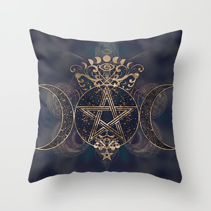 Triple Goddess Gold and Black by Creativemotions on Rectangular Pillow Society6 Triple Moon 