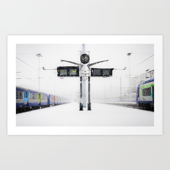 blizzard in Paris Art Print