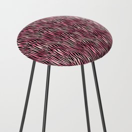 Pink Black Tiger Stripes Pattern Counter Stool