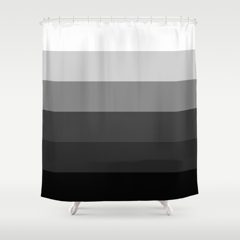 Black White Gray Ombre Stripes Shower Curtain By Vintageappeal623