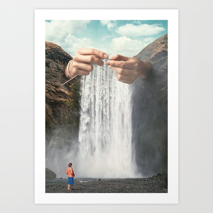 Knitted Waterfall - Crochet Art Print