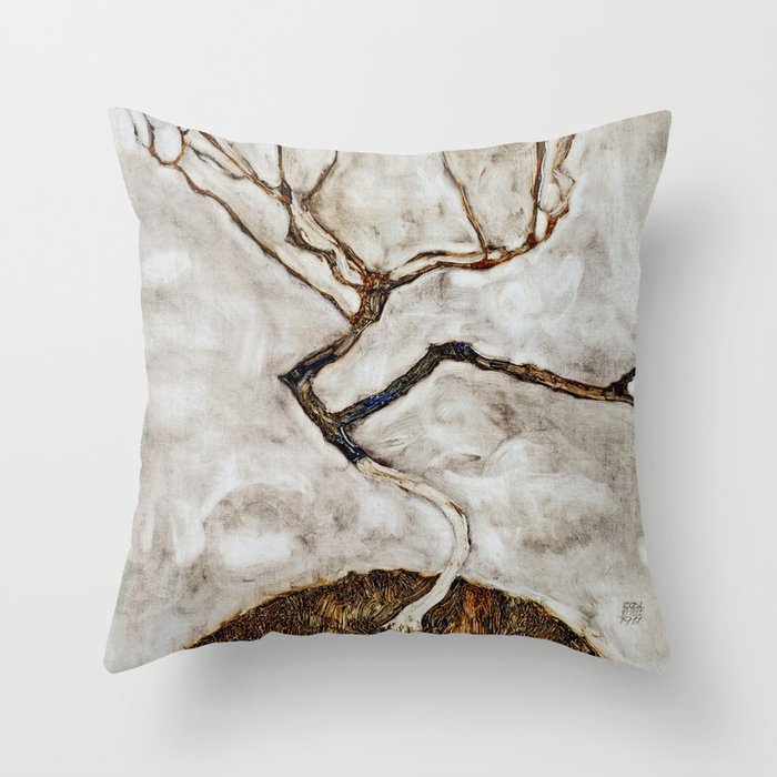 Egon Schiele - Small Tree In Late Autumn Throw Pillow