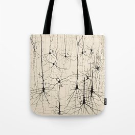 Santiago Ramon y Cajal Neurons Drawing Tote Bag