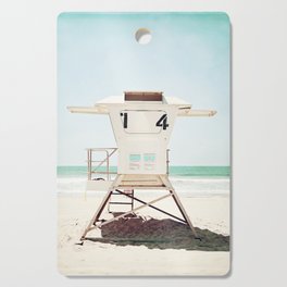Lifeguard Stand, Beach Photography, San Diego California, Blue Aqua Seashore Ocean Summer Art Cutting Board